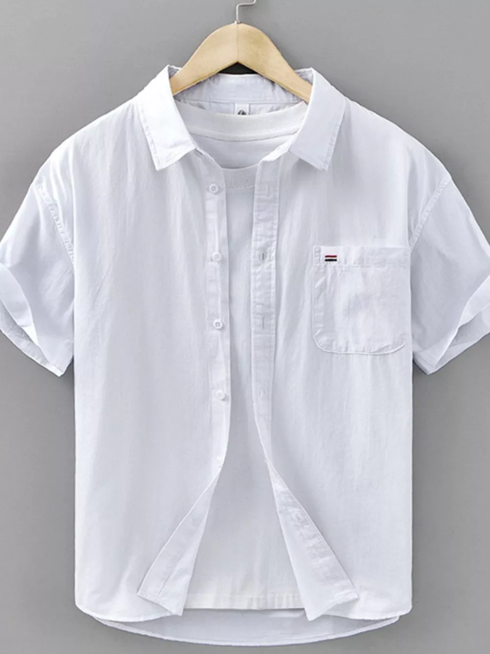 Men's Plus Size Plaid Button Up Short Sleeve Shirt, image 6