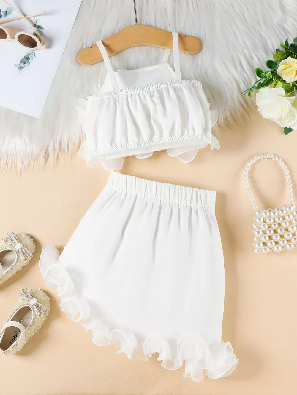 Children's Ruffled Trim Cami Top & Skirt Set, image 7