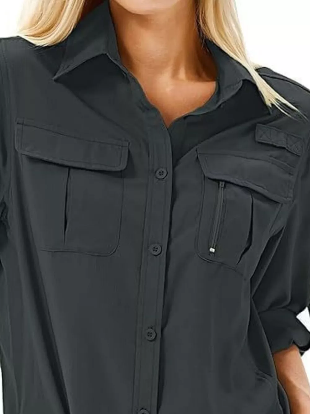 Full Size Roll-Up Sleeve Button Up Shirt Plus Size, image 20