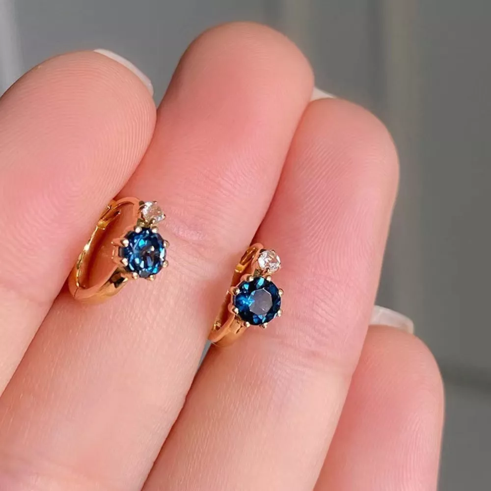 925 Sterling Silver Zircon Hoop Earrings, image 5