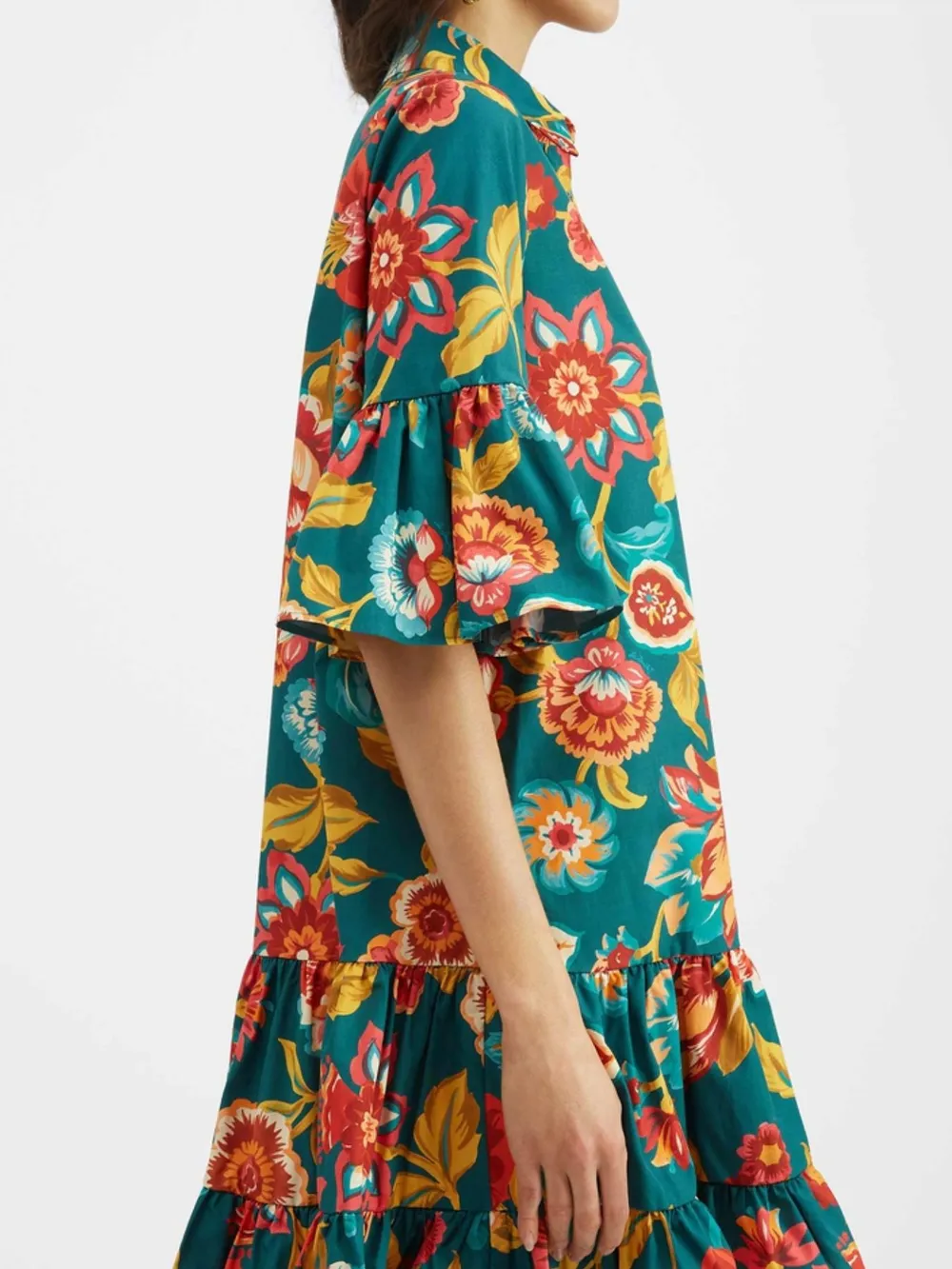 Floral Print Ruffle Sleeve Mini Dress, image 3