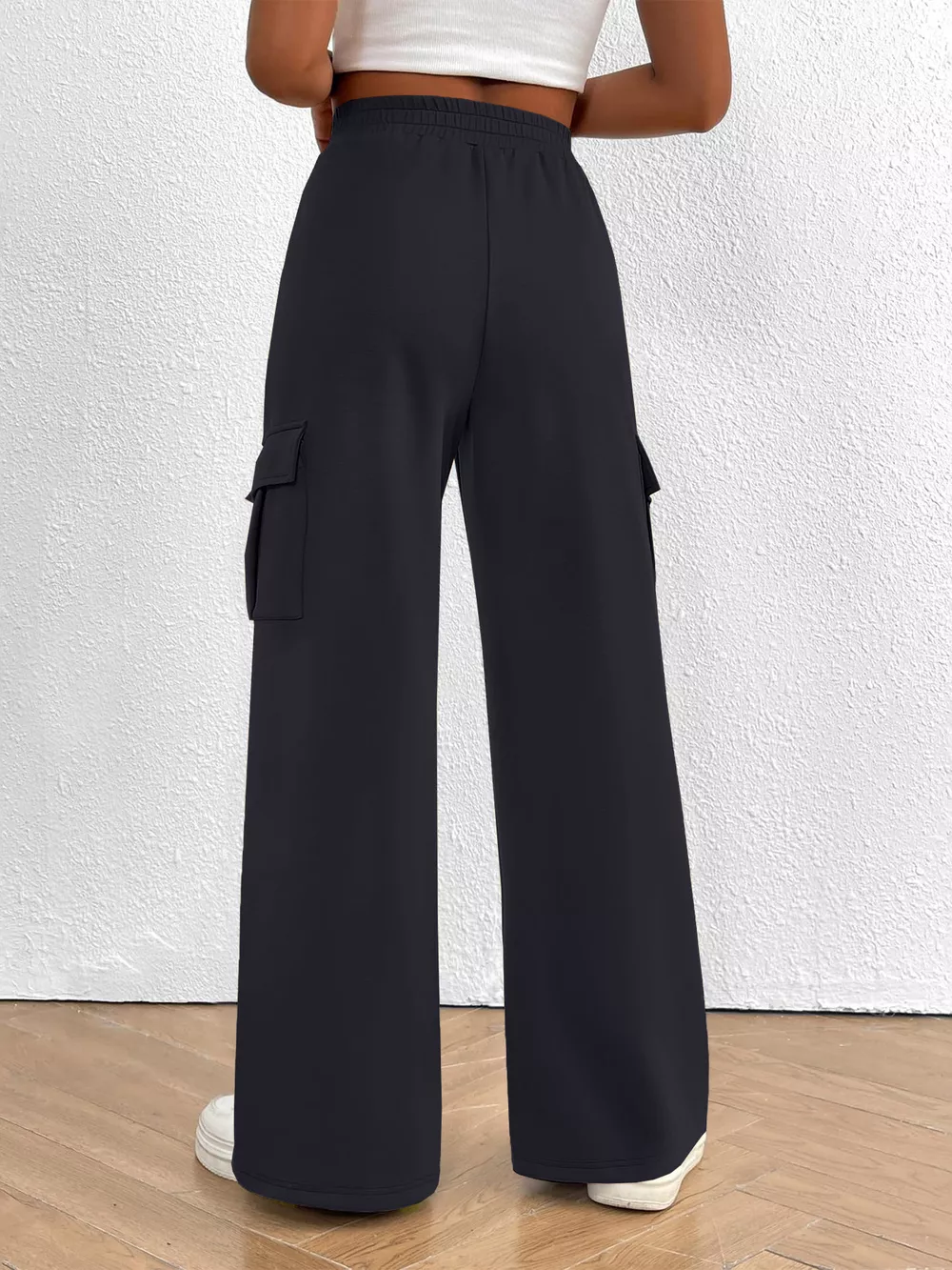 Casual High Waist Cargo Pants with Drawstring, image 20