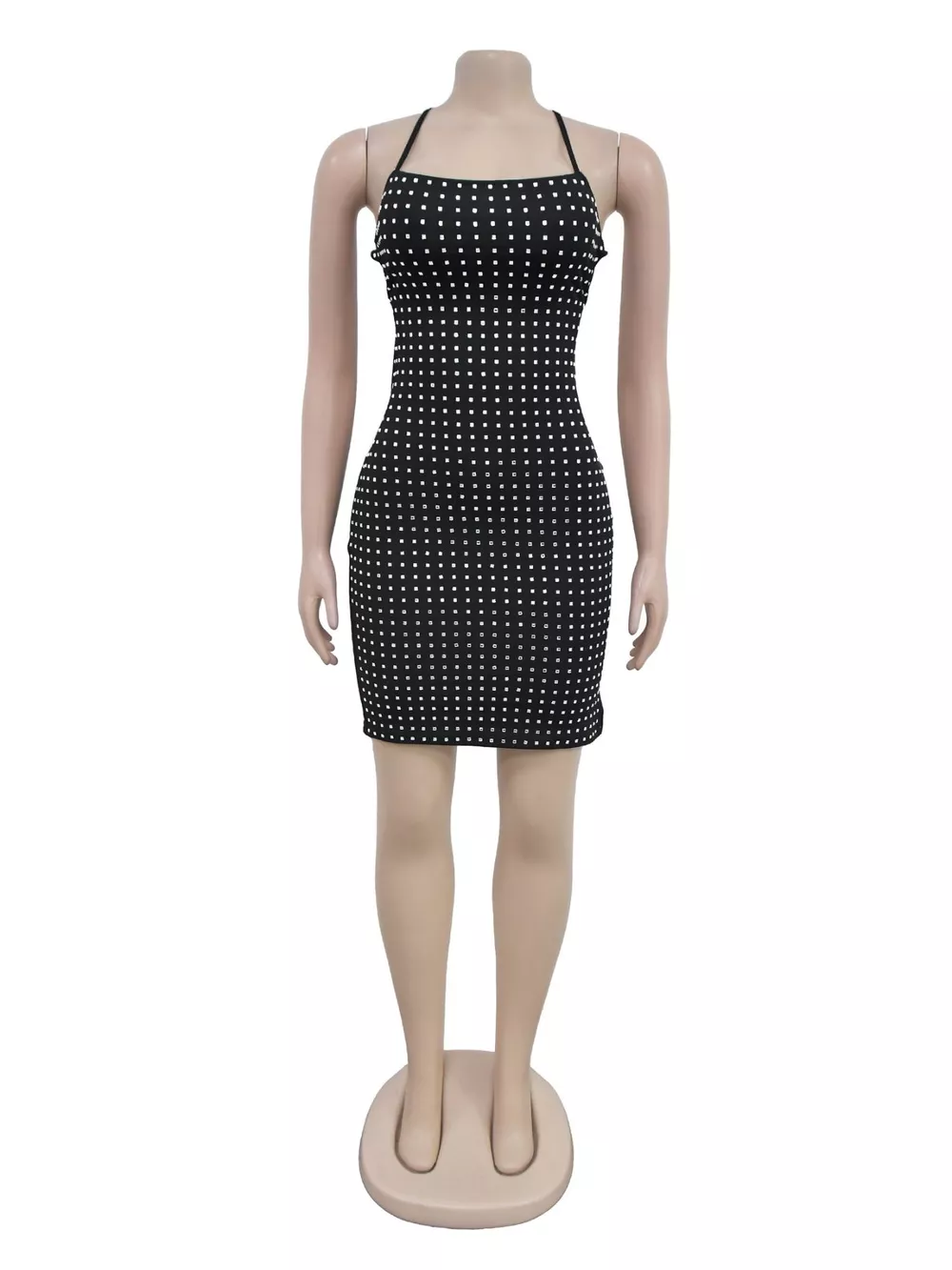 Rhinestone Embellished Bodycon Mini Dress, image 3