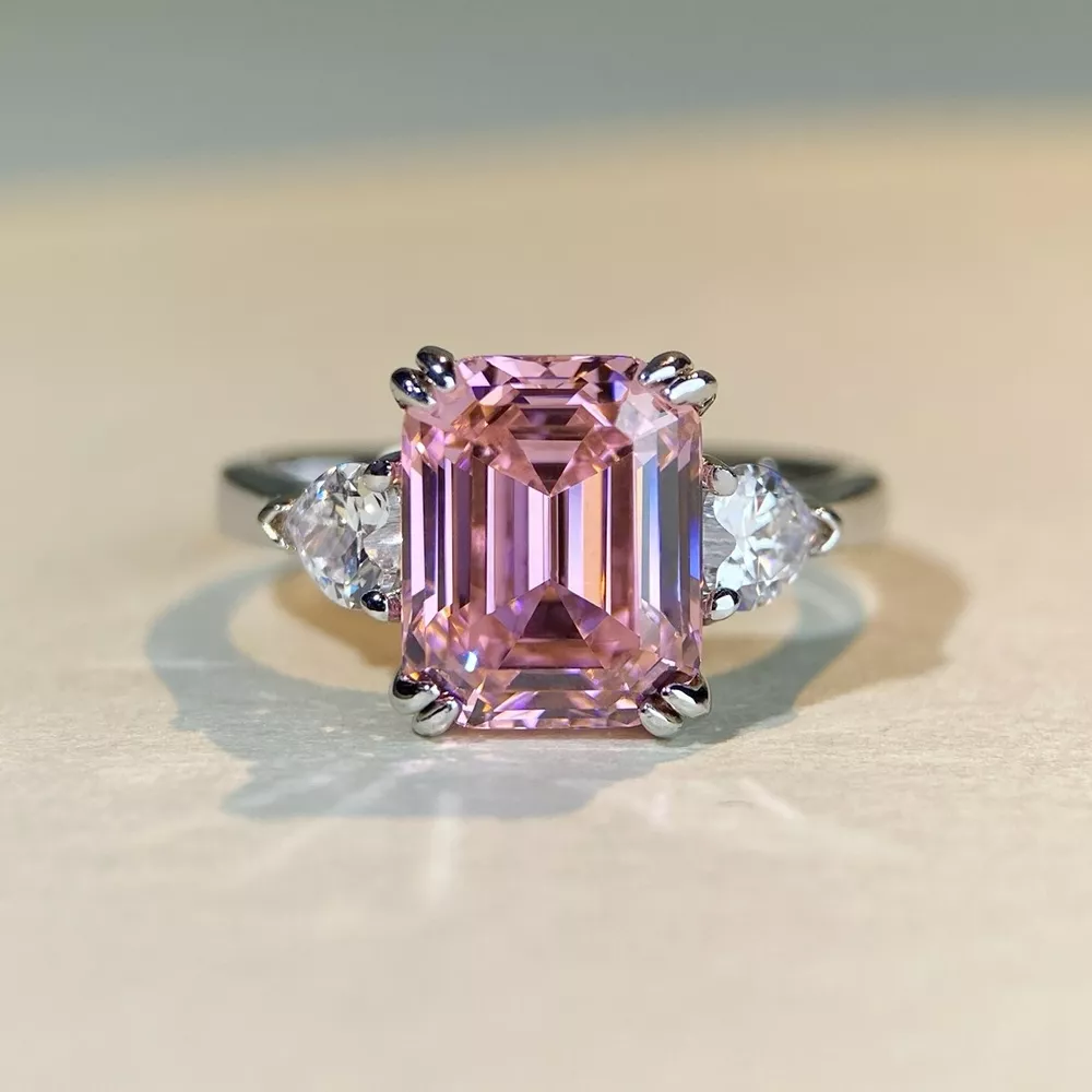 925 Sterling Silver Zircon Geometric Ring, image 6