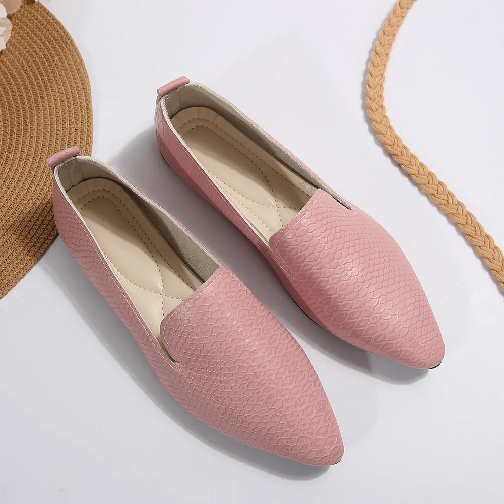 Snake Print Pointed Toe Slip-Ons, image 8