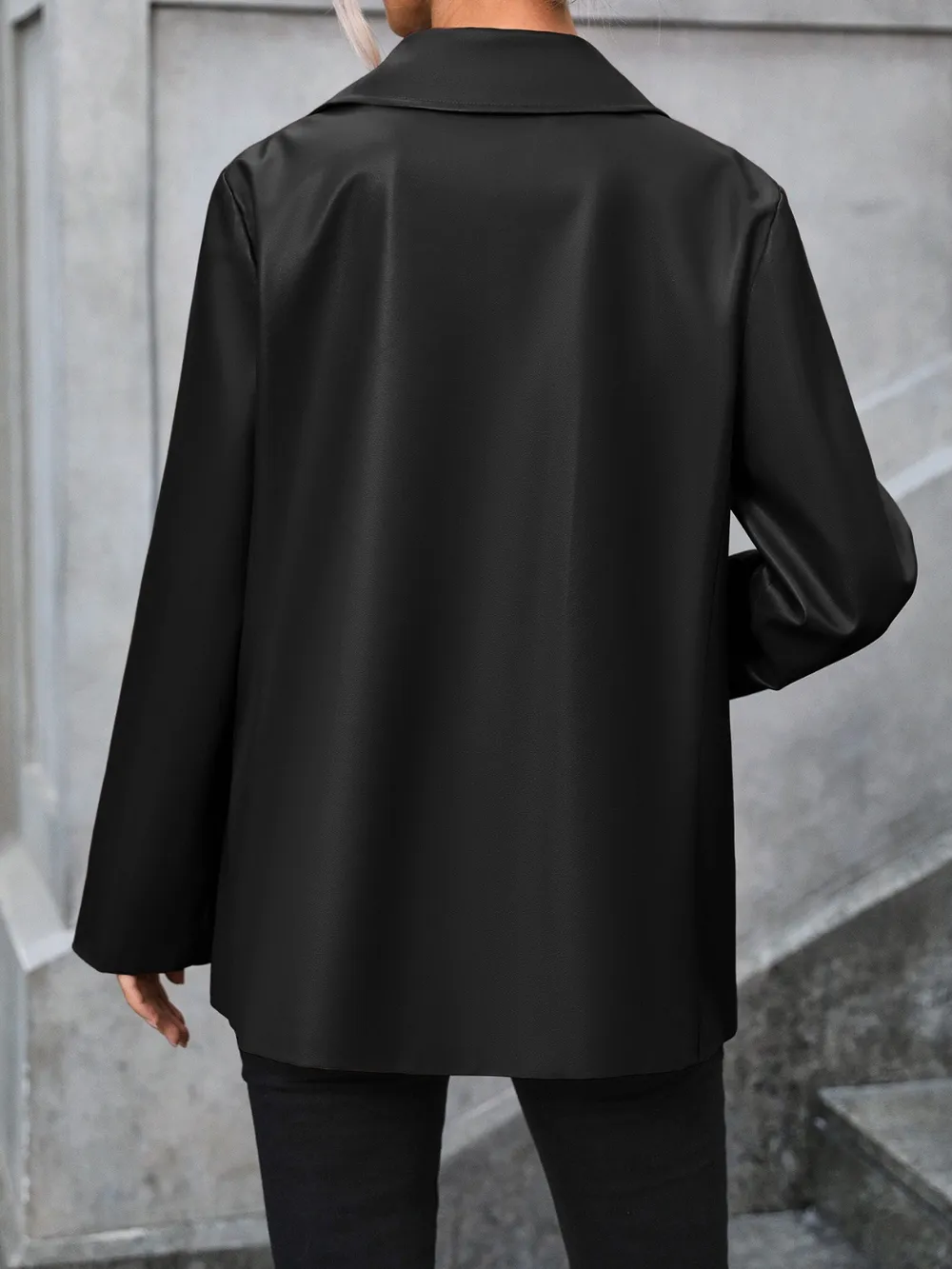 Pocketed Button Up Collared Neck Blazer, image 12