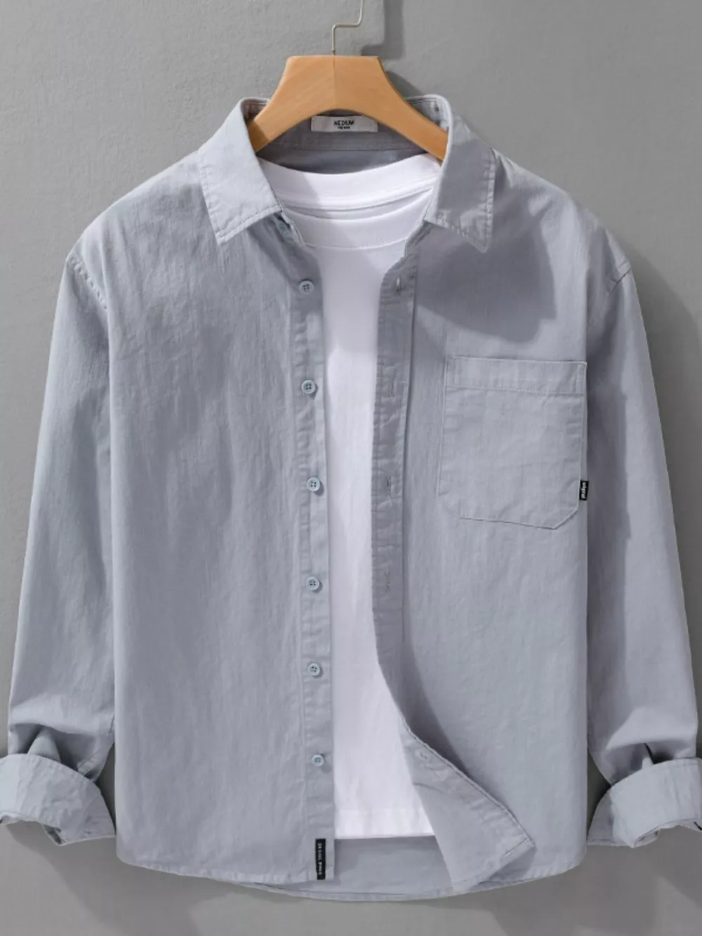Men's Plus Size Button Up Long Sleeve Shirt, image 4