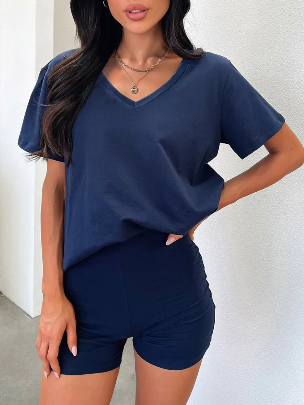 V-Neck T-Shirt and Shorts Set, image 12