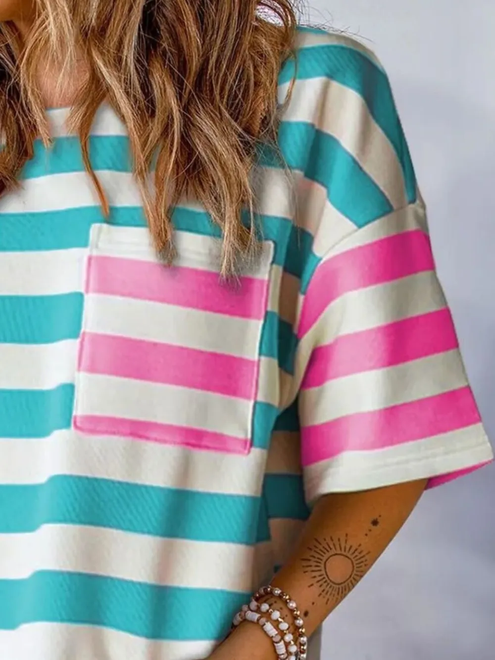Striped Oversized Short Sleeve T-Shirt, image 13
