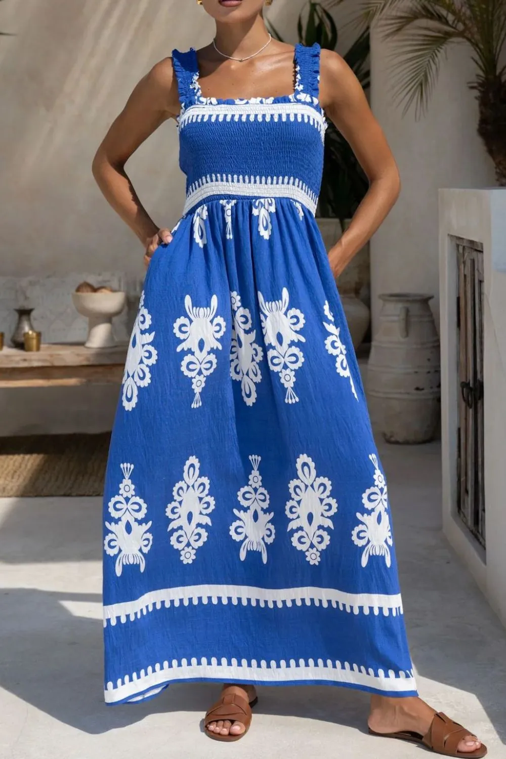 Printed Square Neck Cami Dress, image 20