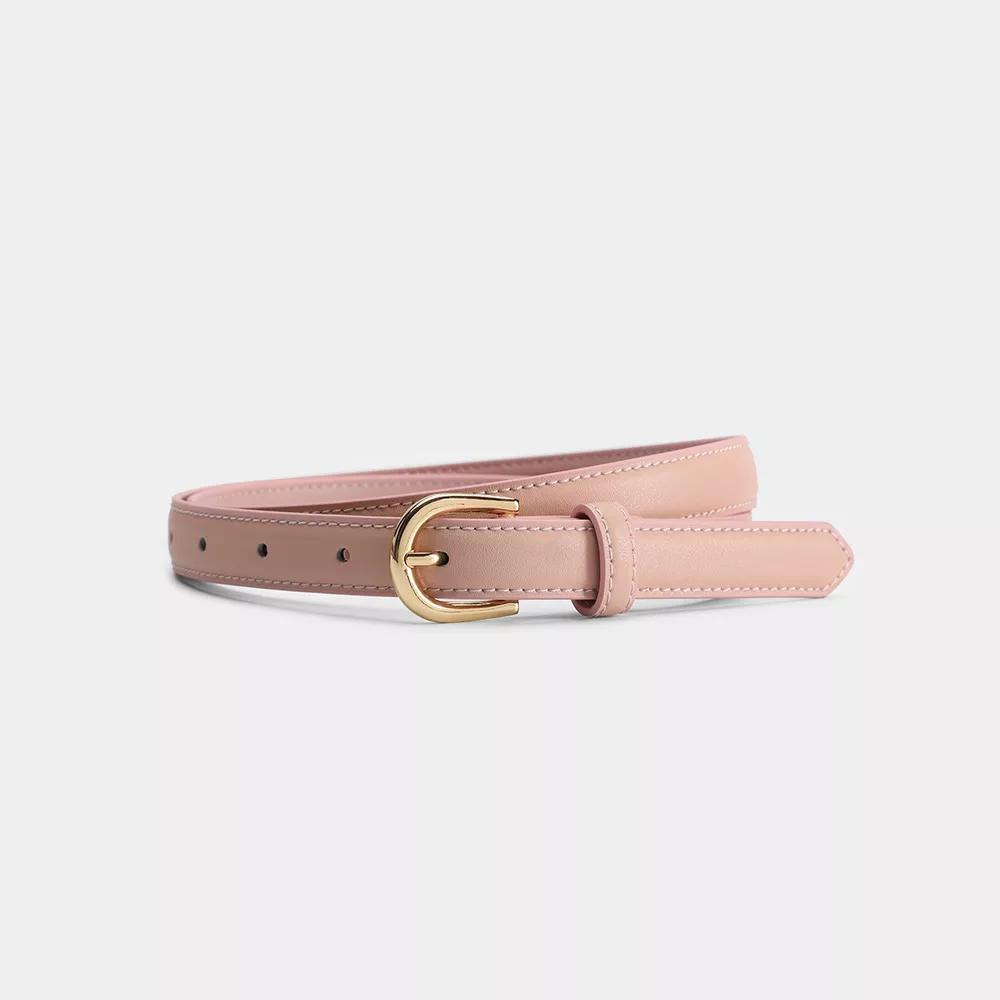 Leather Belt with Golden Buckle, image 3