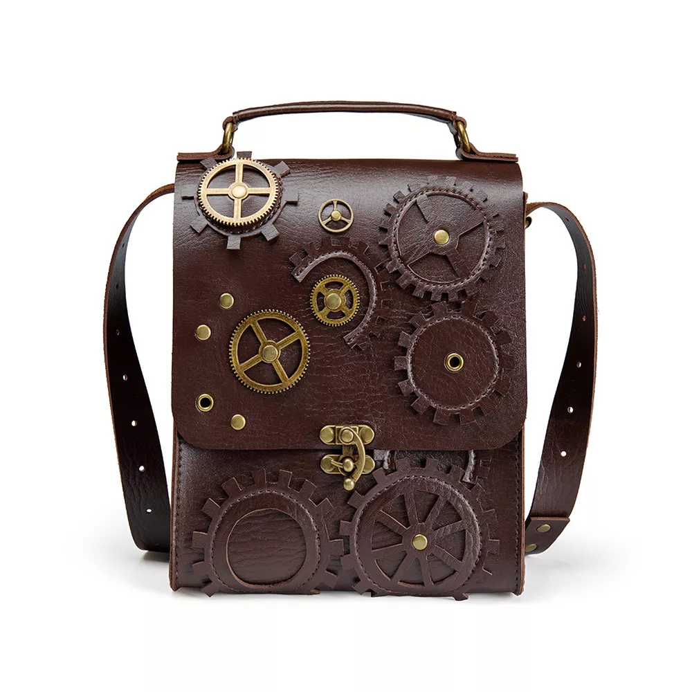 Steampunk Gear Decorated Crossbody Bag