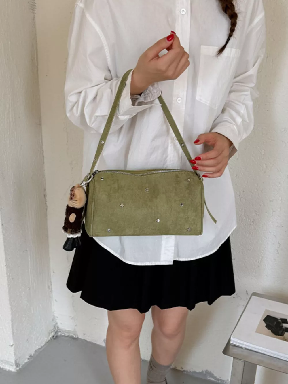 Studded Embellished Shoulder Bag, image 8