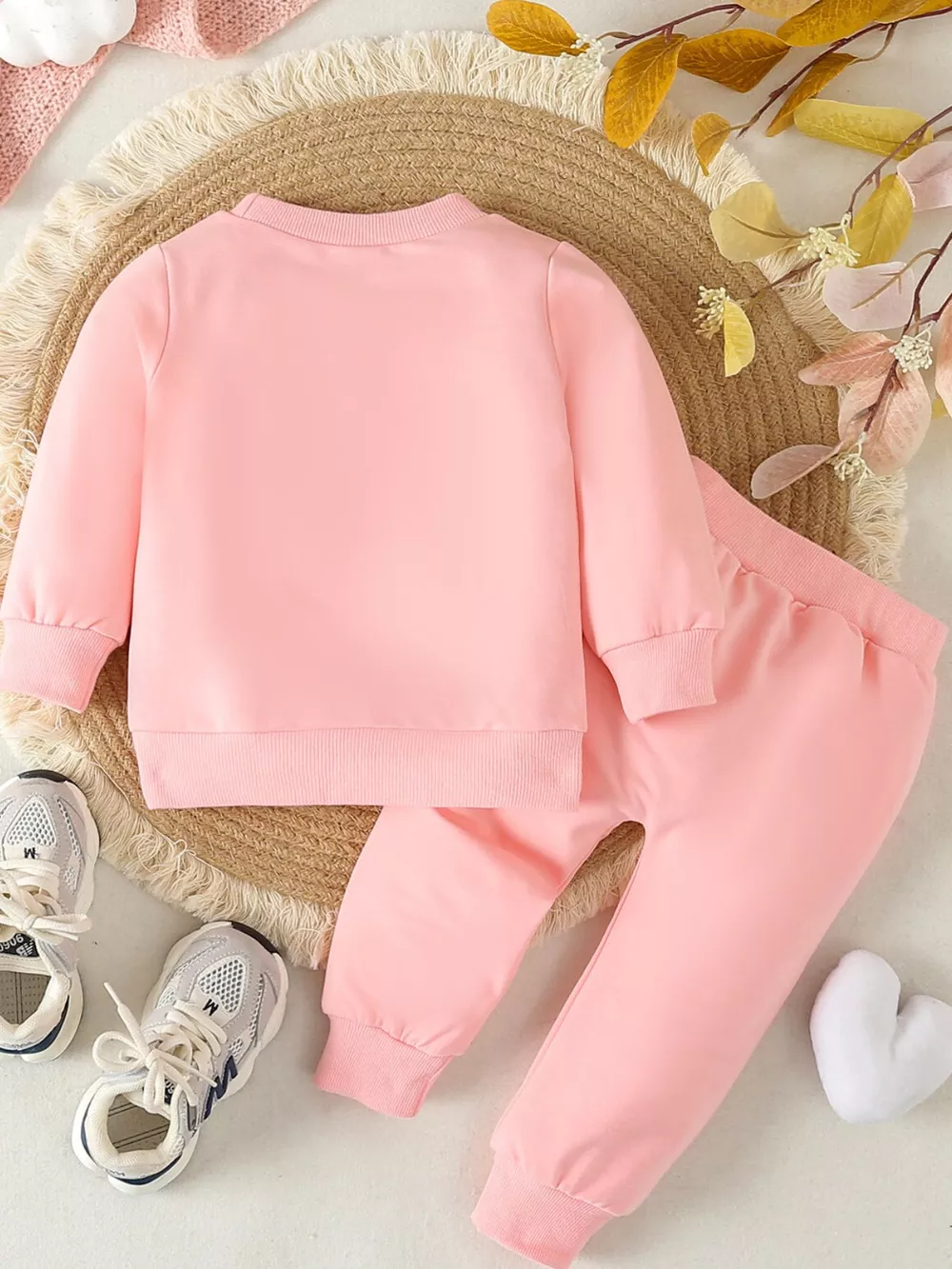 Children's Letter Round Neck Top and Pants Set, image 18