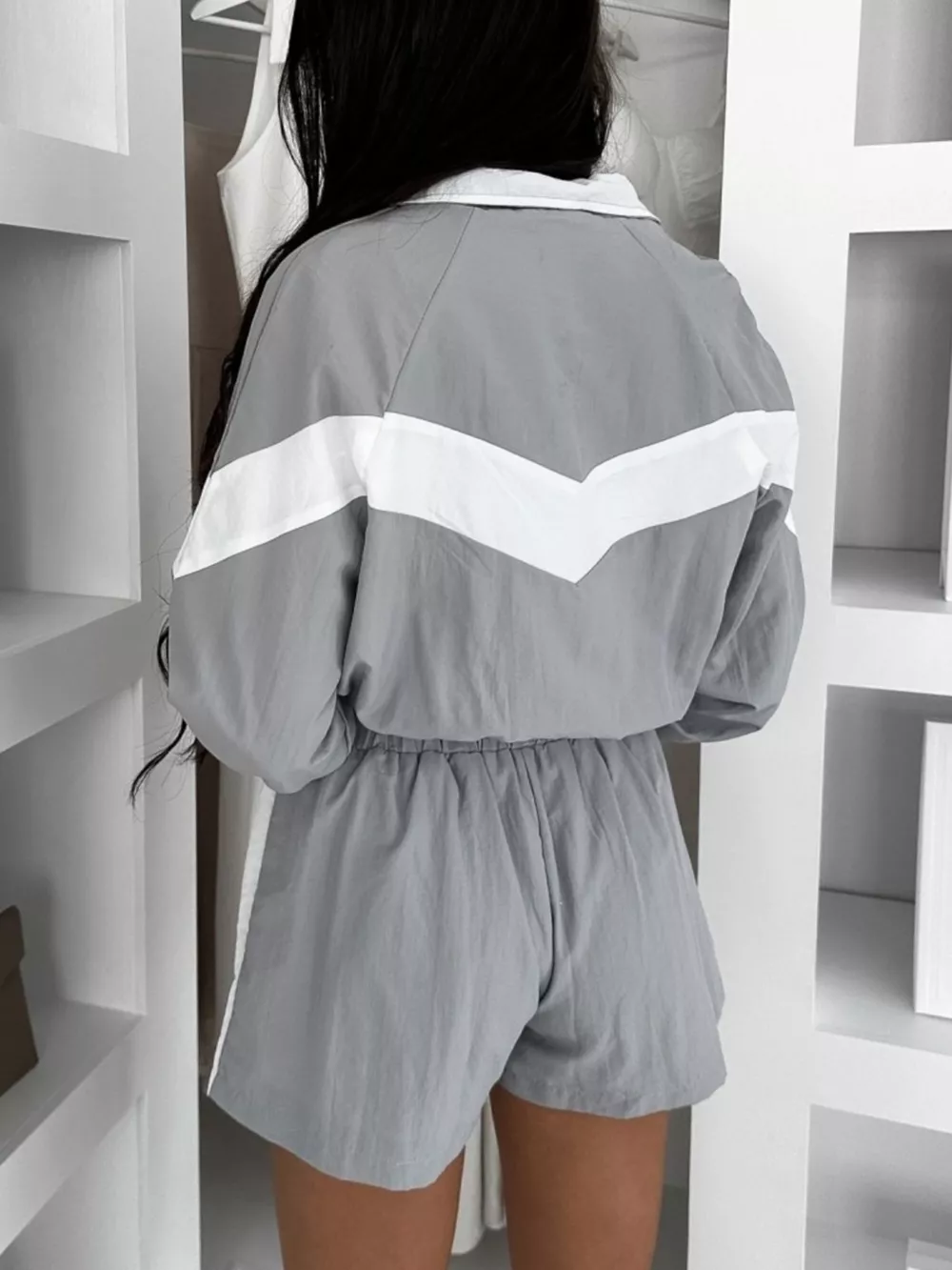 Zip Up Long Sleeve Outerwear and Shorts Set, image 5