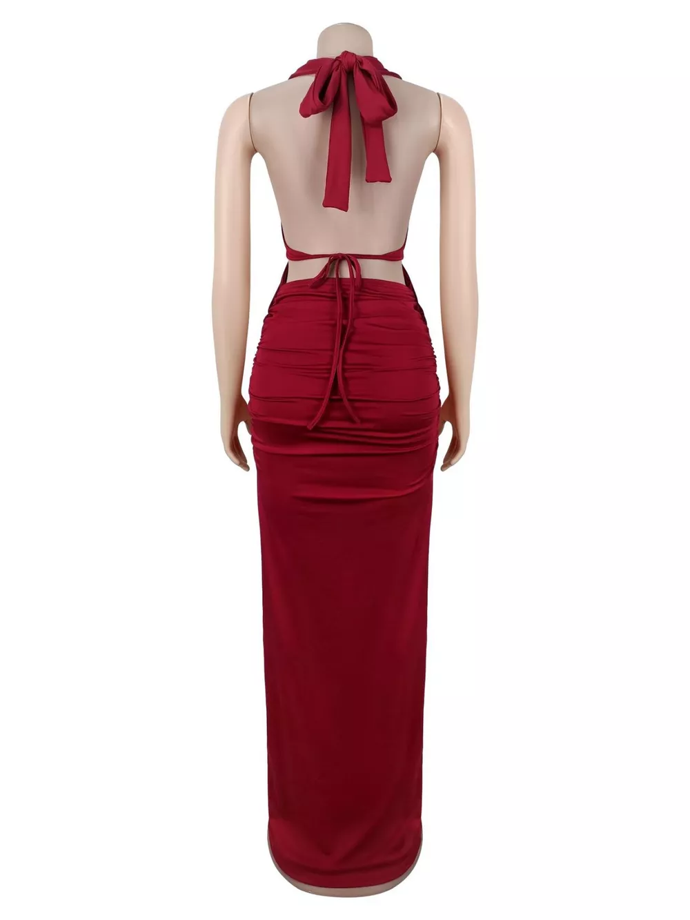 Backless Cut-Out Maxi Dress with Gold Hardware Detail, image 4