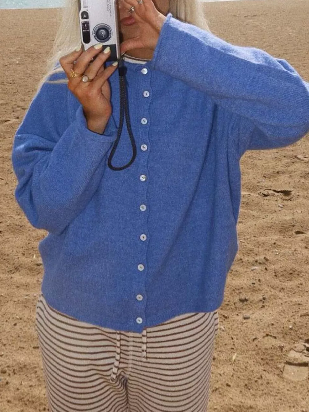 Button-Down Dropped Shoulder Cardigan, image 16