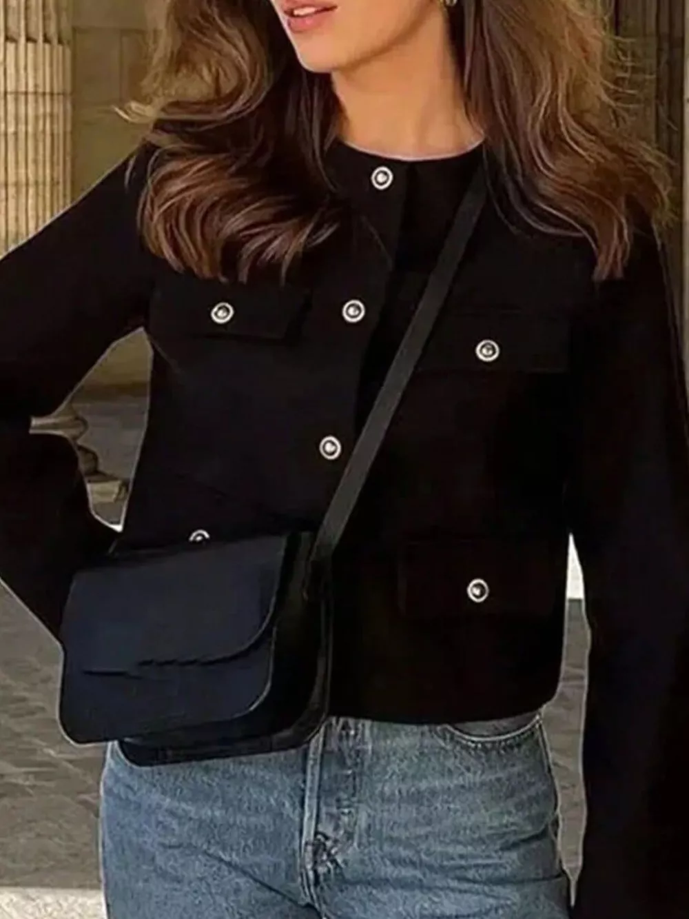 Tweed Button Up Cropped Outerwear, image 22