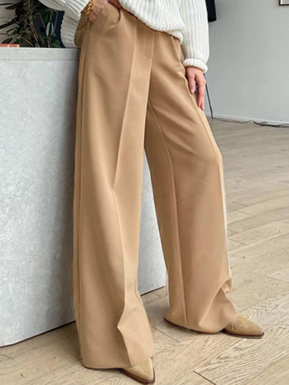 Wide Leg Pleated Pants, image 2