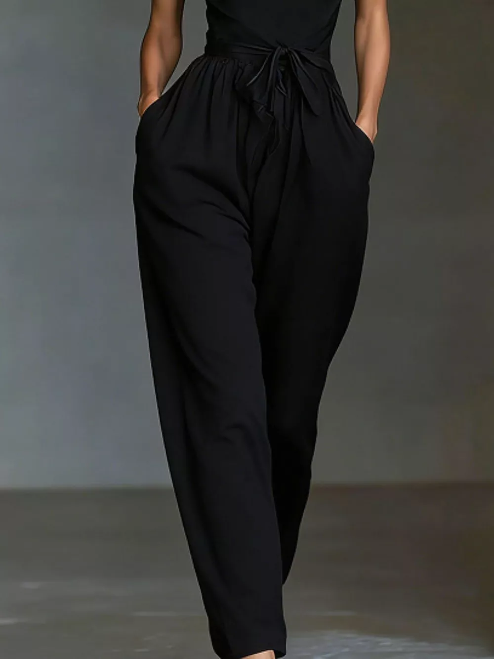 Halter Neck Wide-Leg Jumpsuit with Waist-Tie Detail, image 13