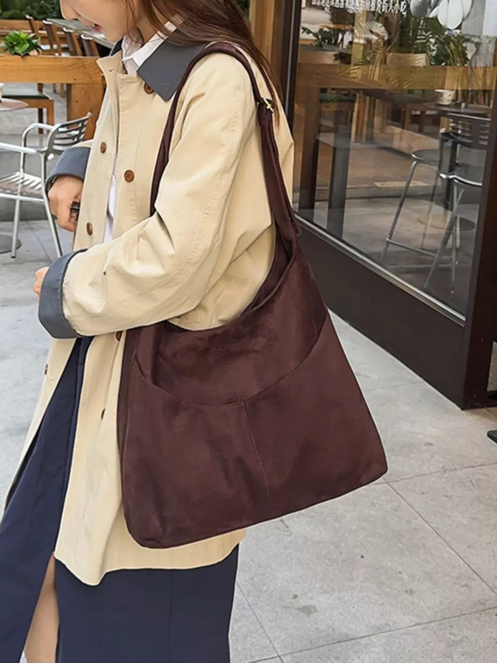 Solid Color Shoulder Bag, image 9