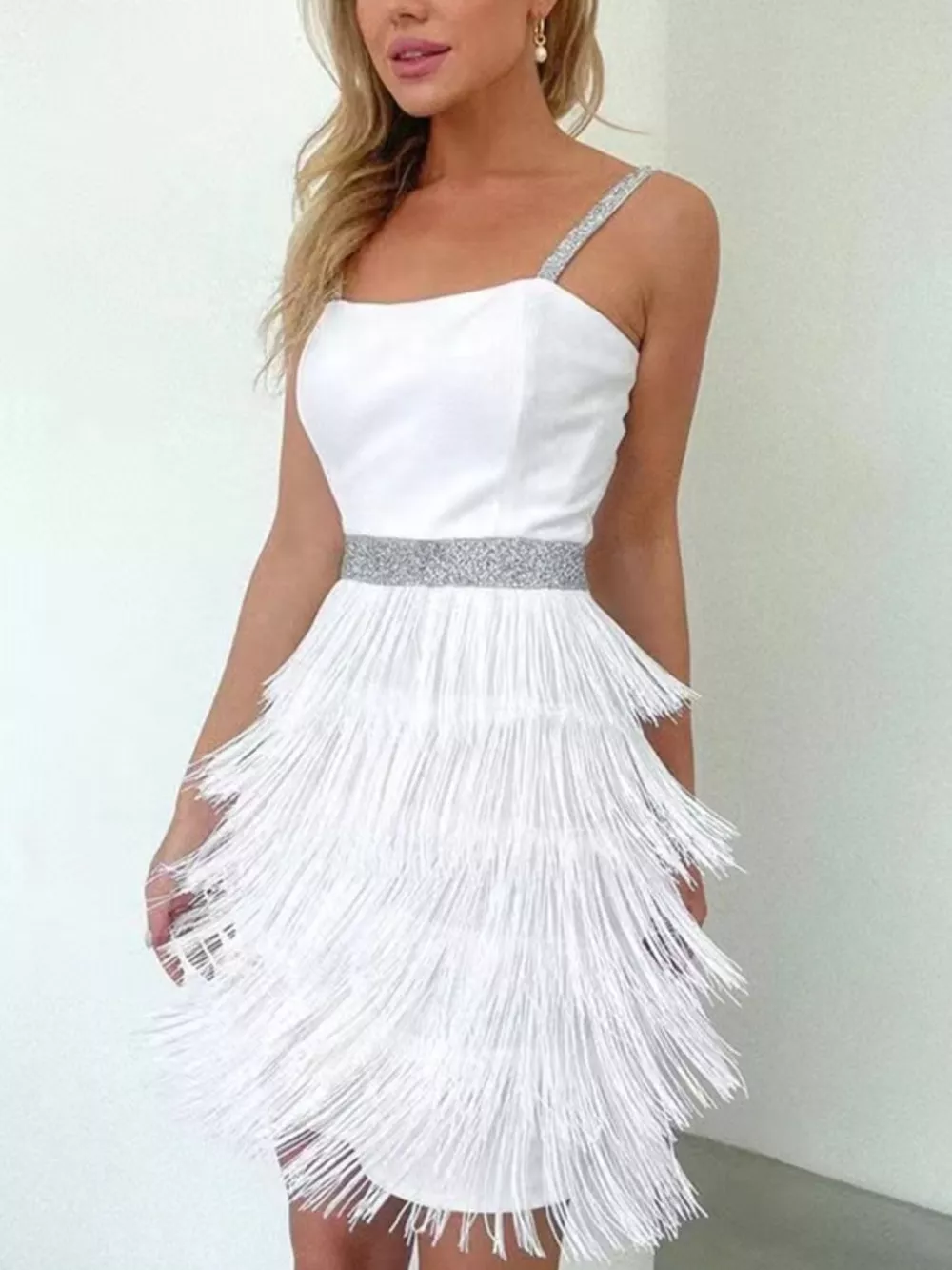 Fringe Trim Cami Mini Dress, image 4