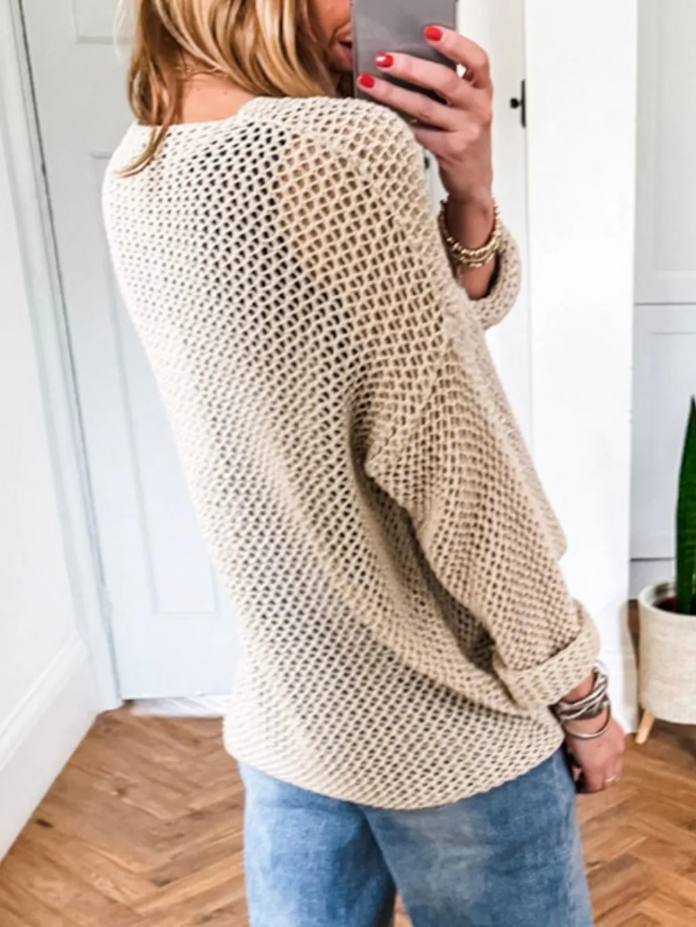 Lightweight Openwork Knit Cover Up, image 13