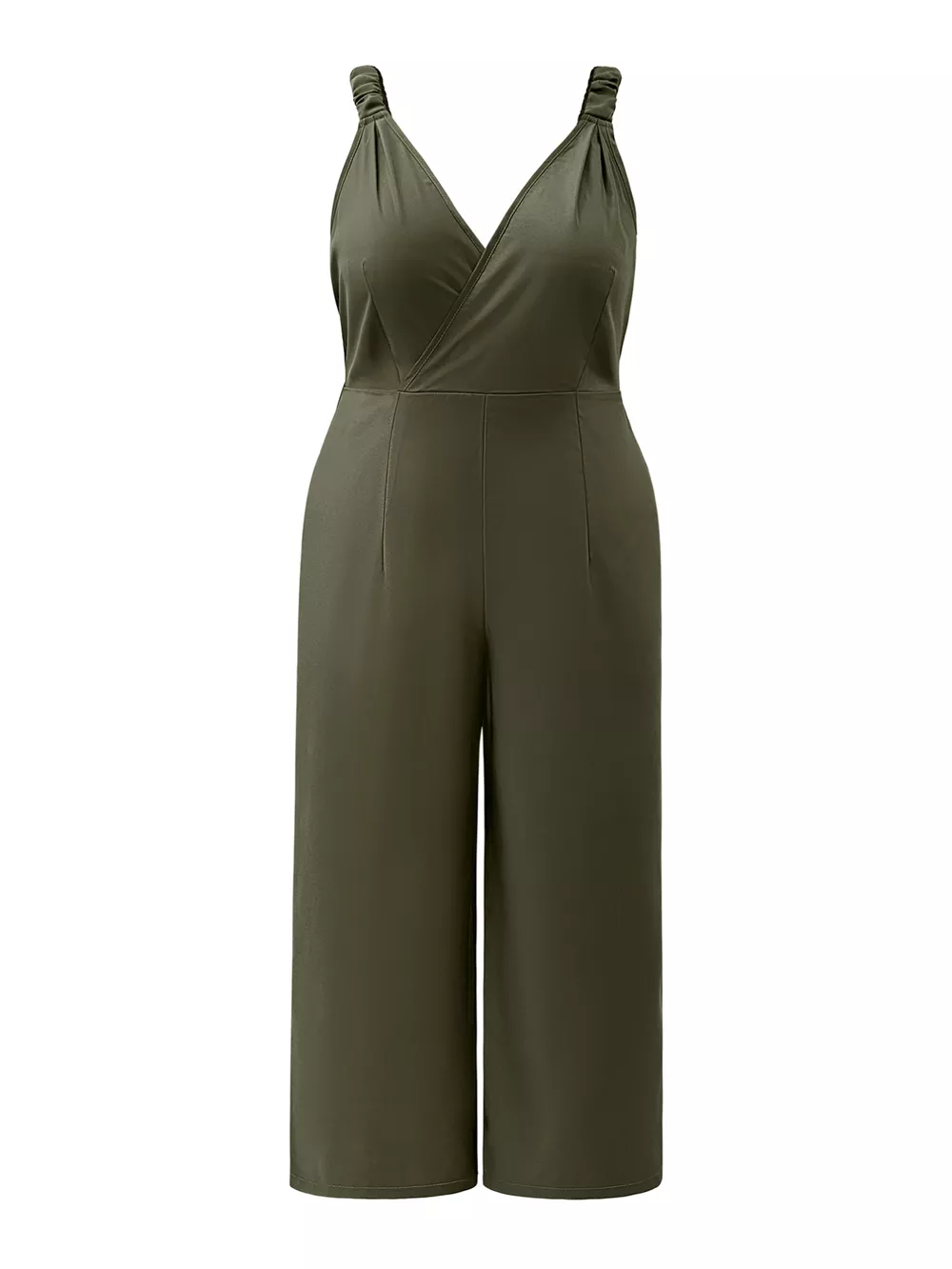 Plus Size Smocked Wide Leg Jumpsuit