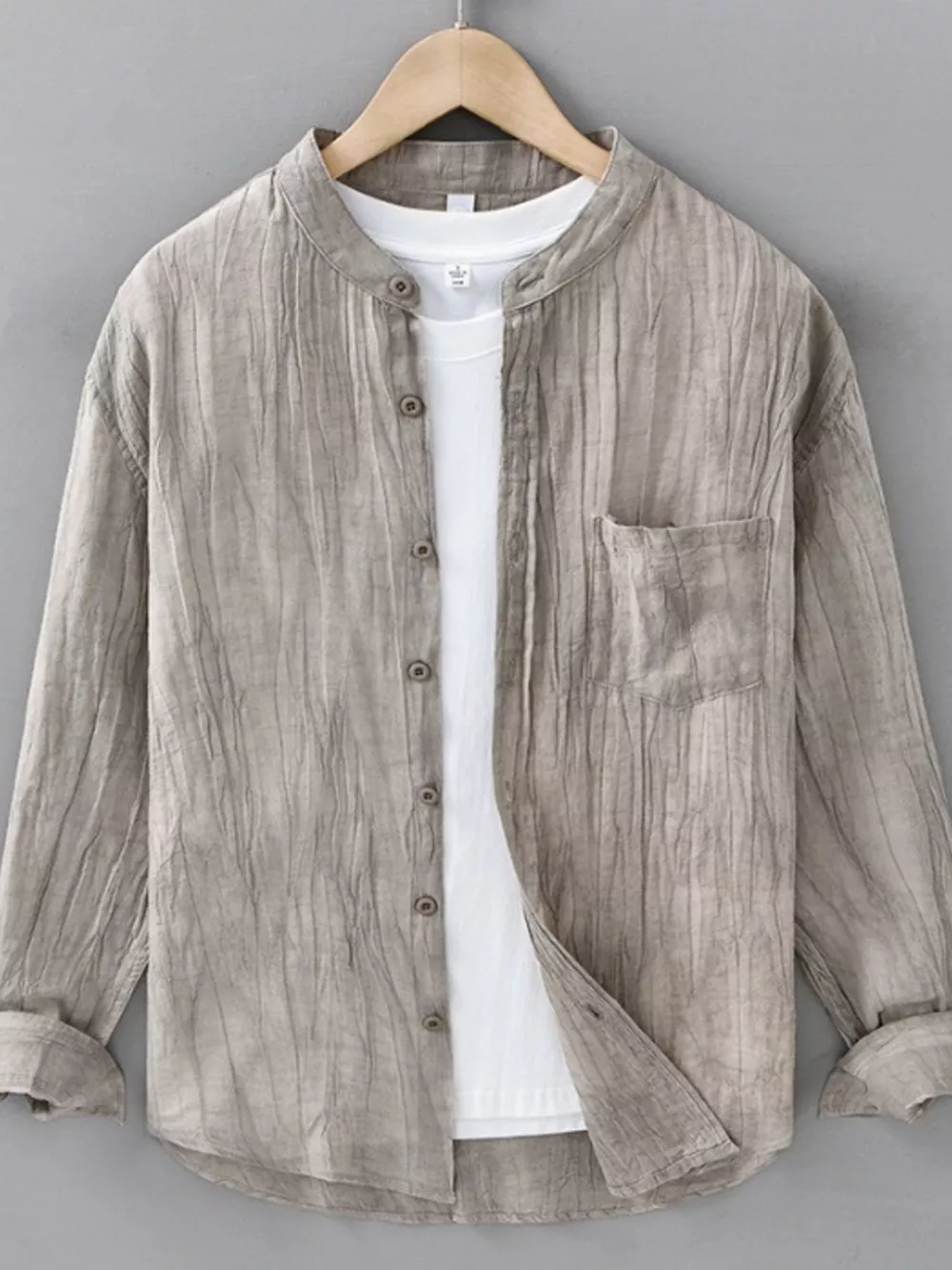 Men's Plus Size Button Up Long Sleeve Shirt