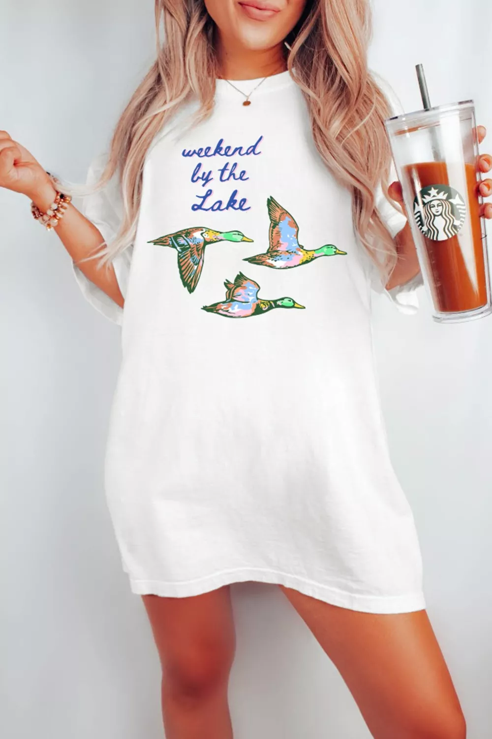 Weekend by the Lake Graphic Oversized T-Shirt, image 3