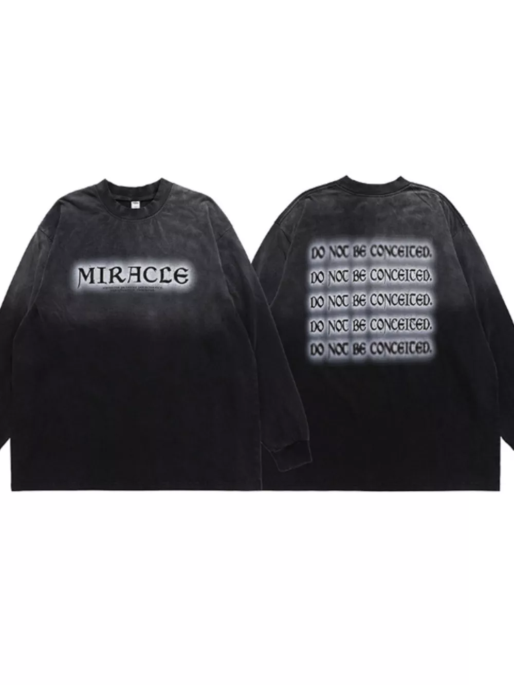 Men's Letter Round Neck Long Sleeve T-Shirt, image 6