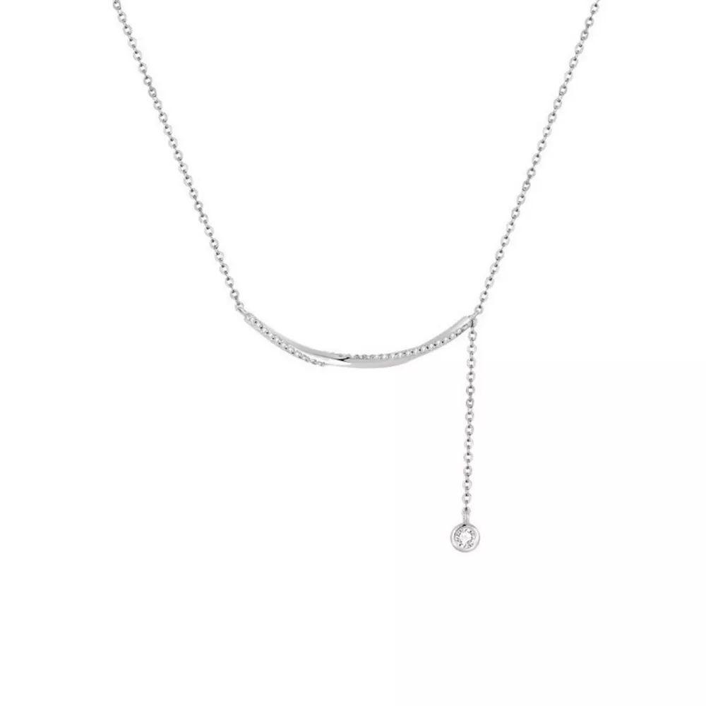 925 Sterling Silver Bar Chain Adjustable Necklace, image 6