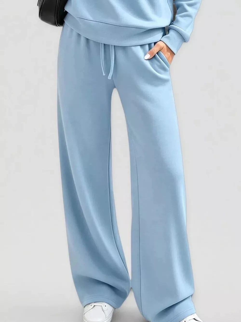 Button Detail Dropped Shoulder Top and Pants Set, image 14