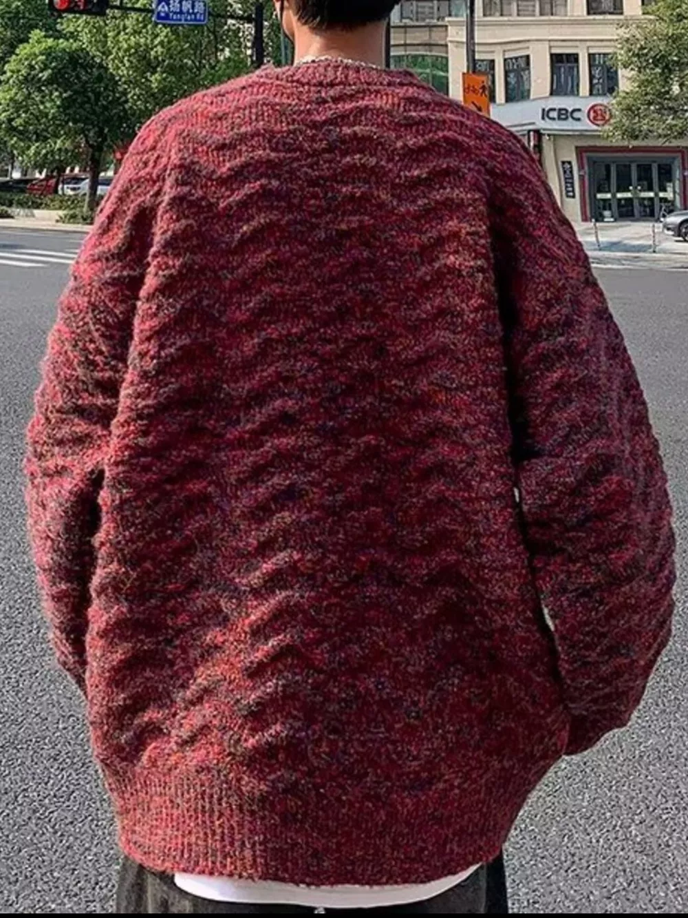 Men's Textured Knit Pullover Sweater, image 5