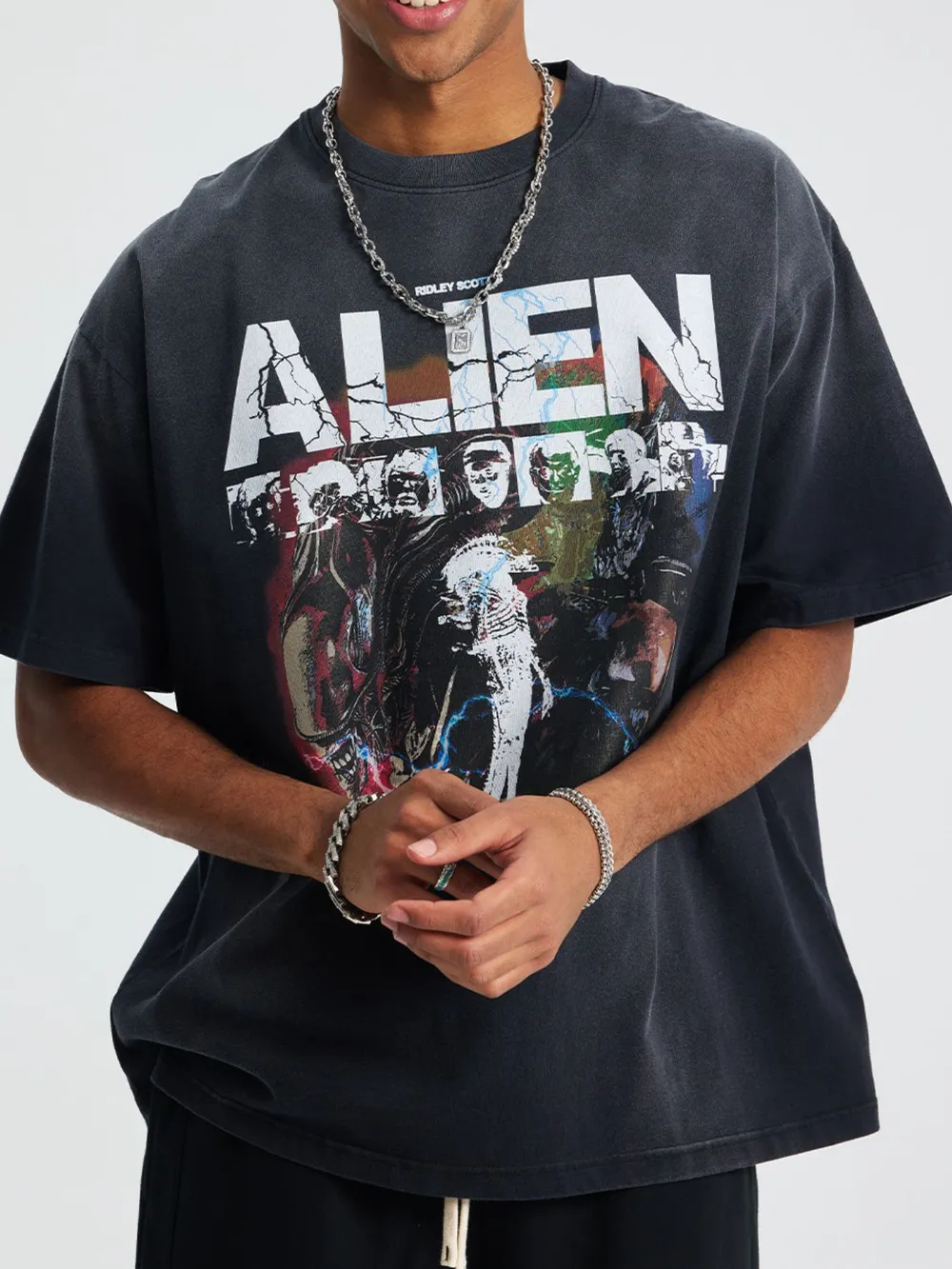 Men's Graphic Round Neck Half Sleeve T-Shirt, image 2