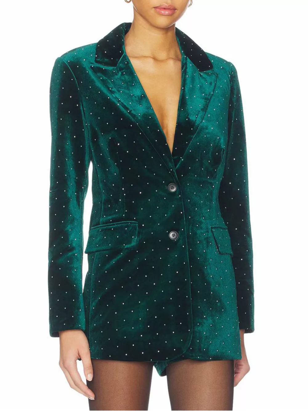 Rhinestone Embellished Single-Breasted Blazer, image 5