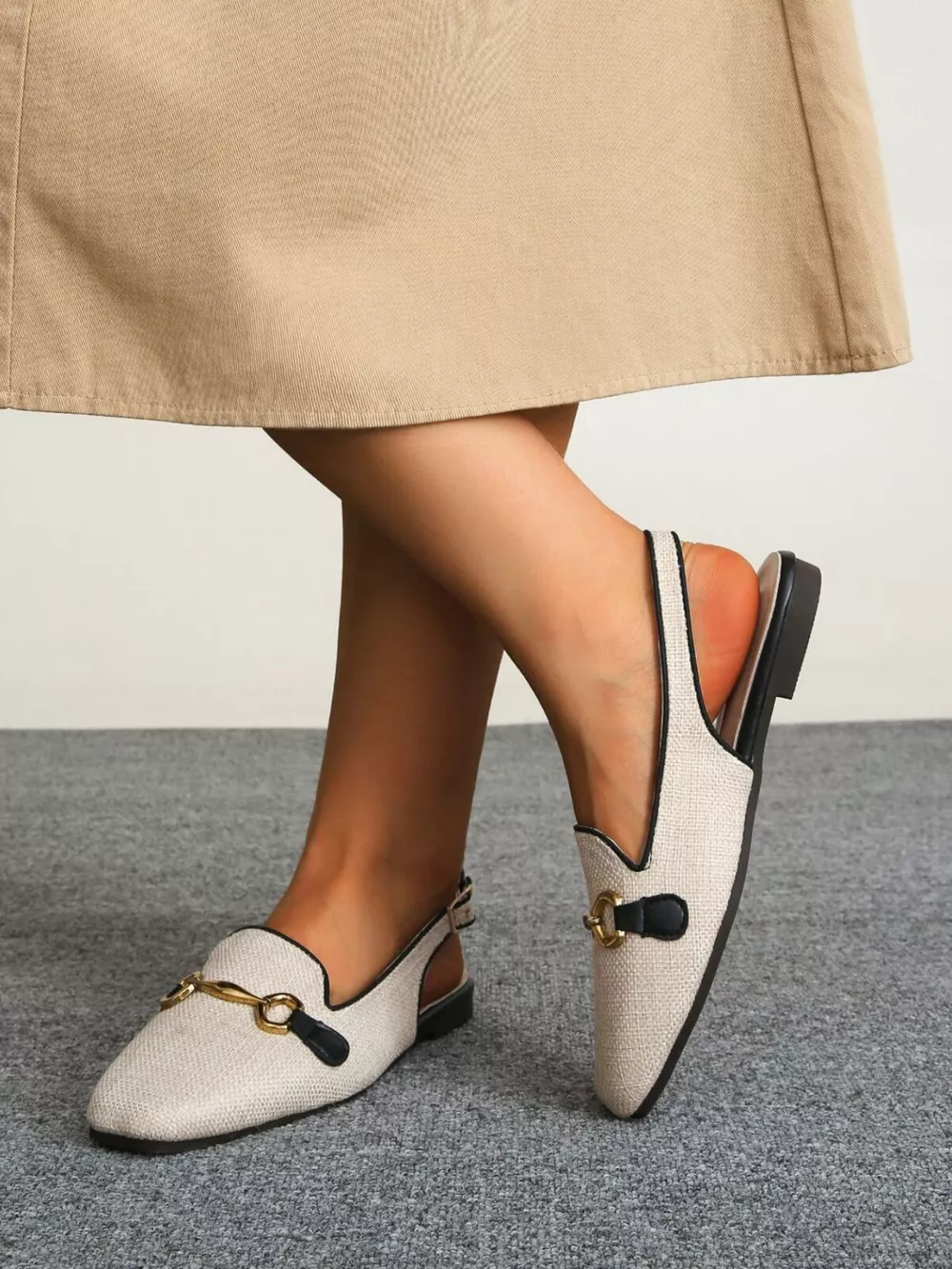 Round Toe Slingback Sandals, image 3