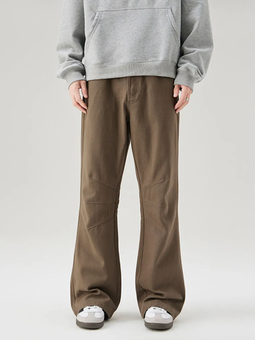 Men's High Waist Ruched Bootcut Baggy Pants, image 2