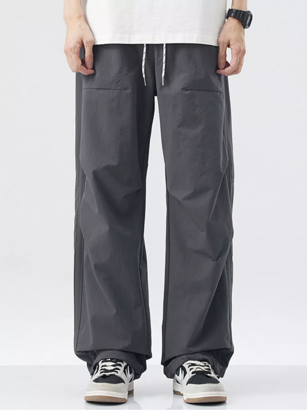 Men's Loose-Fit Drawstring Wide Leg Pants, image 8