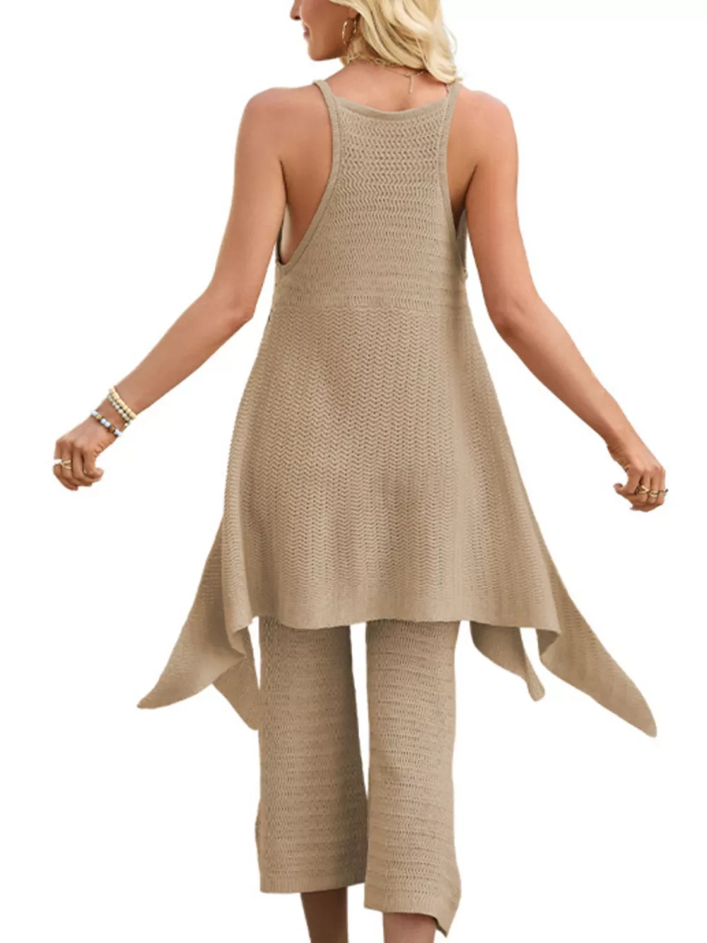 Asymmetrical Hem Top and Pants Set, image 11