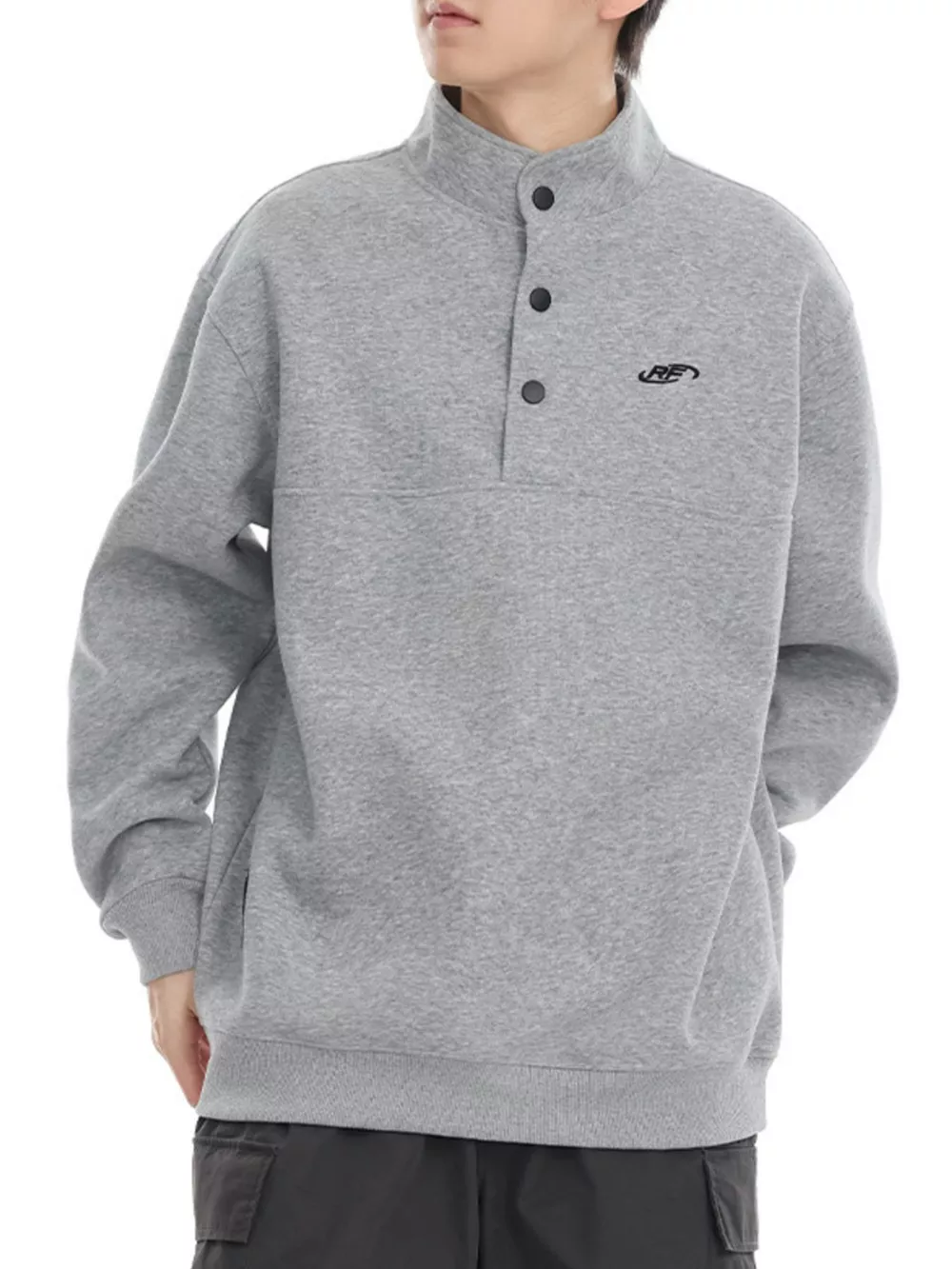 Men's Plus Size Dropped Shoulder Long Sleeve Sweatshirt, image 2