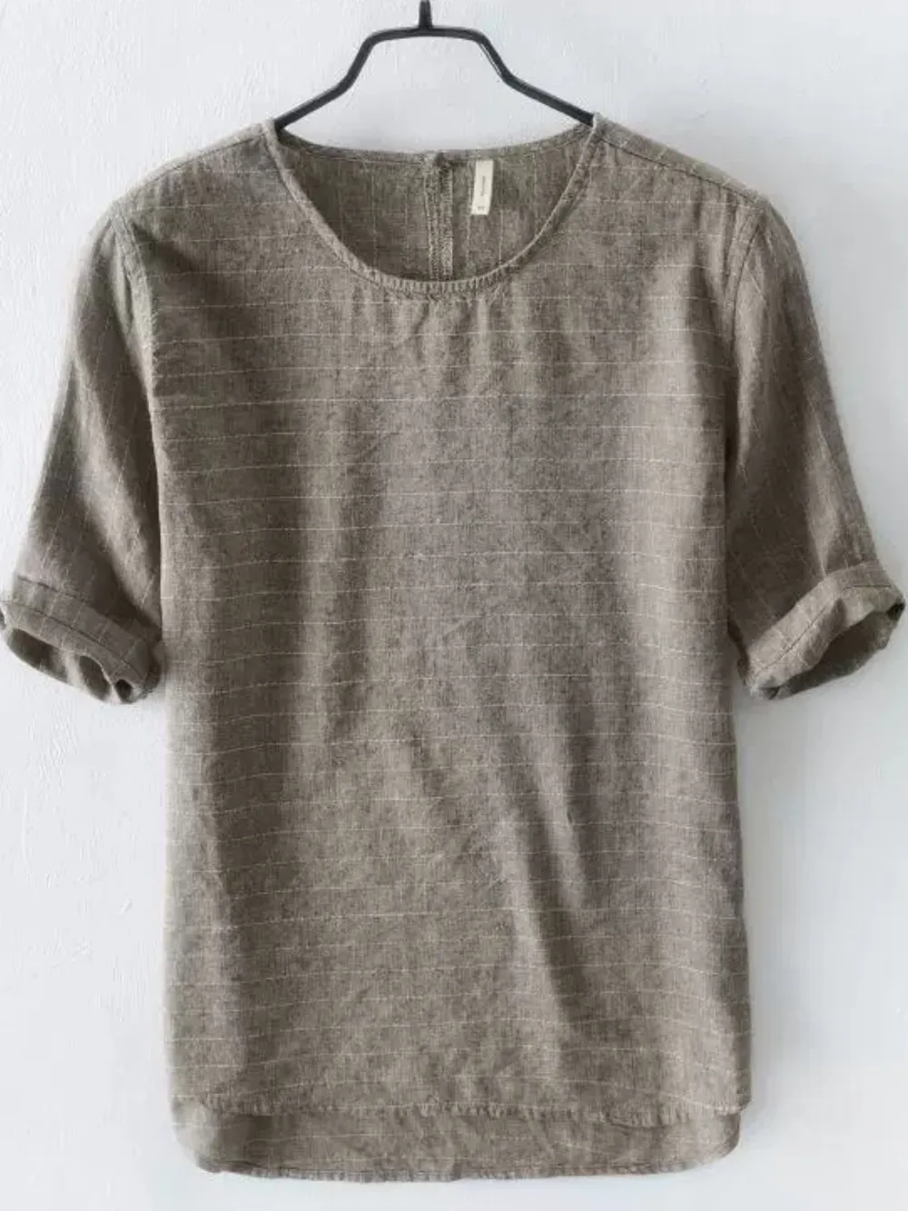 Men's Plus Size Striped Round Neck T-Shirt