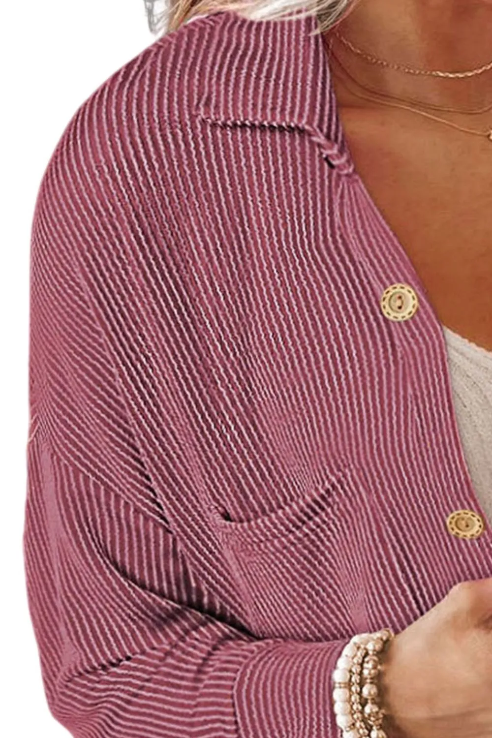 Striped Collared Neck Long Sleeve Shirt, image 18