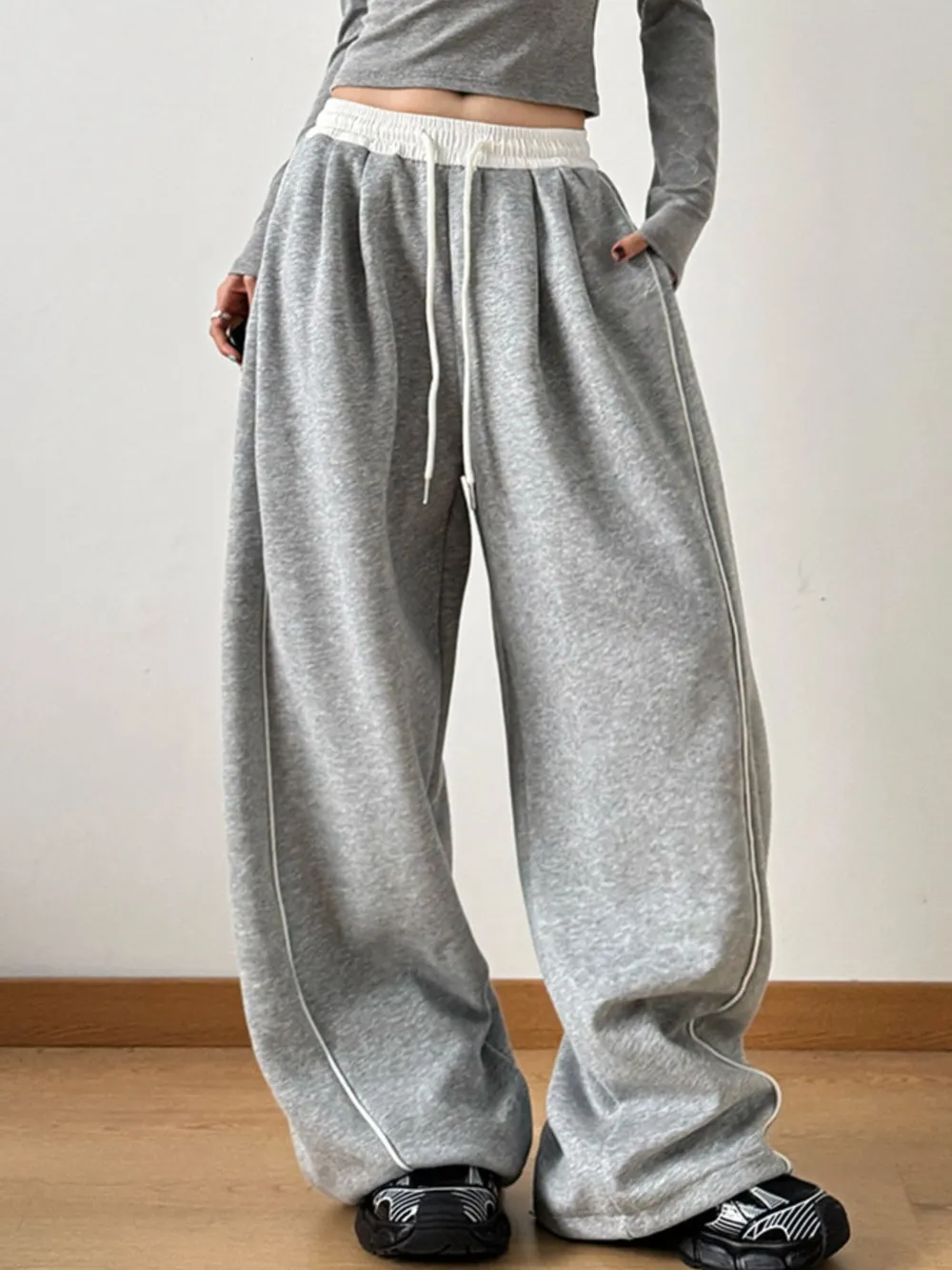 Drawstring Wide Leg Pants, image 2