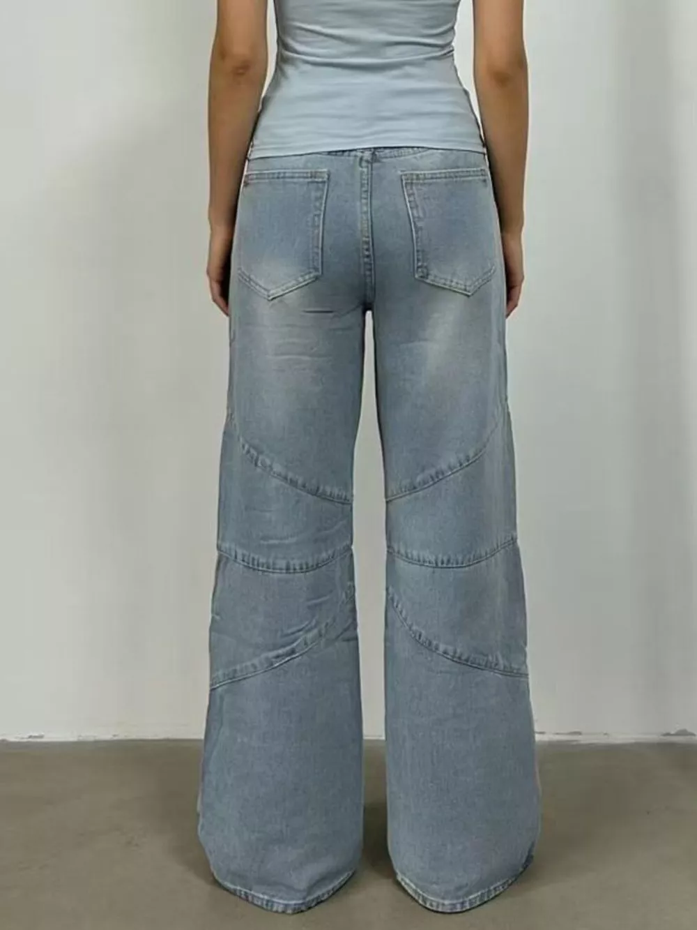 Vintage Wash Wide Leg Jeans, image 8