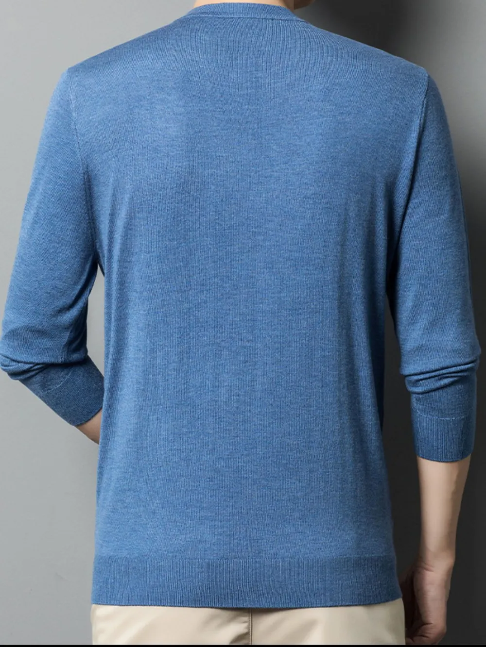 Men's Plus Size Round Neck Long Sleeve Sweater, image 3