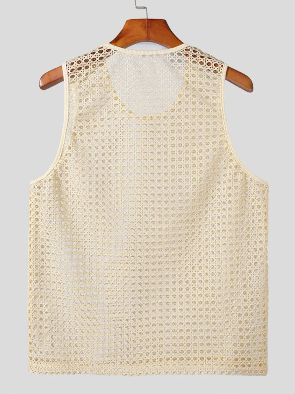 Men's Openwork Round Neck Tank, image 3