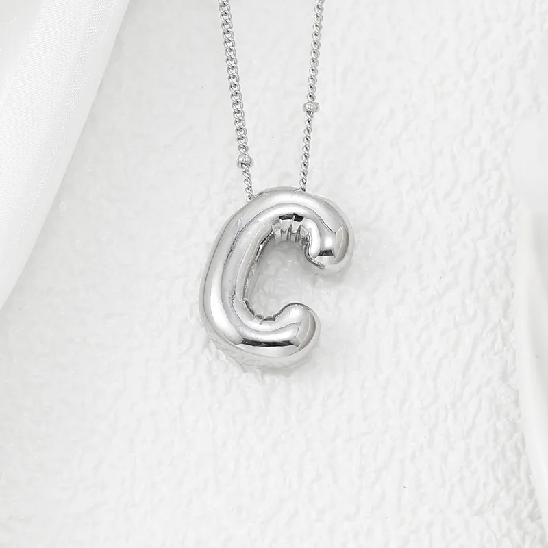 Copper Bubble Letter Pendant Necklace, image 5