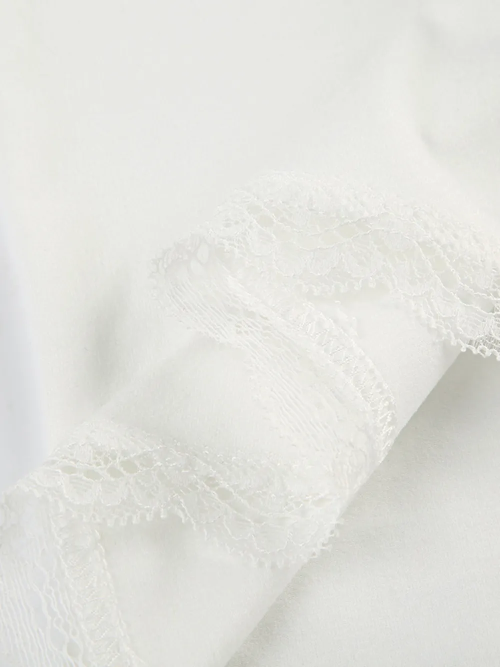 Lace Detail Sweetheart Neck Short Sleeve T-Shirt, image 5