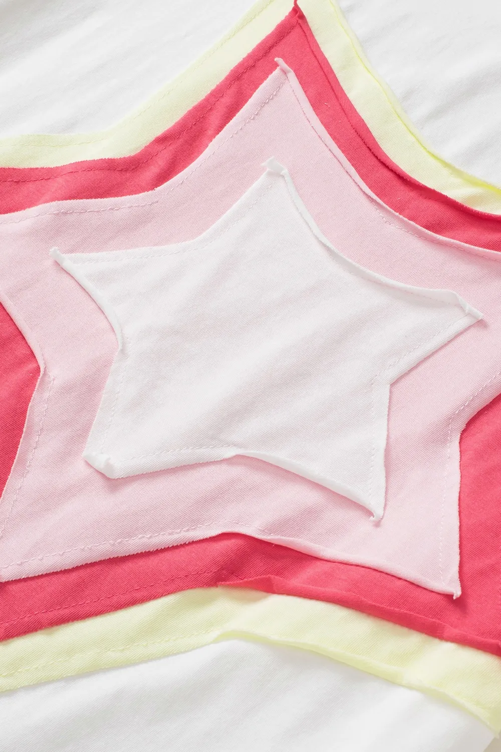 Color Block Star Patched Oversized T-Shirt, image 24